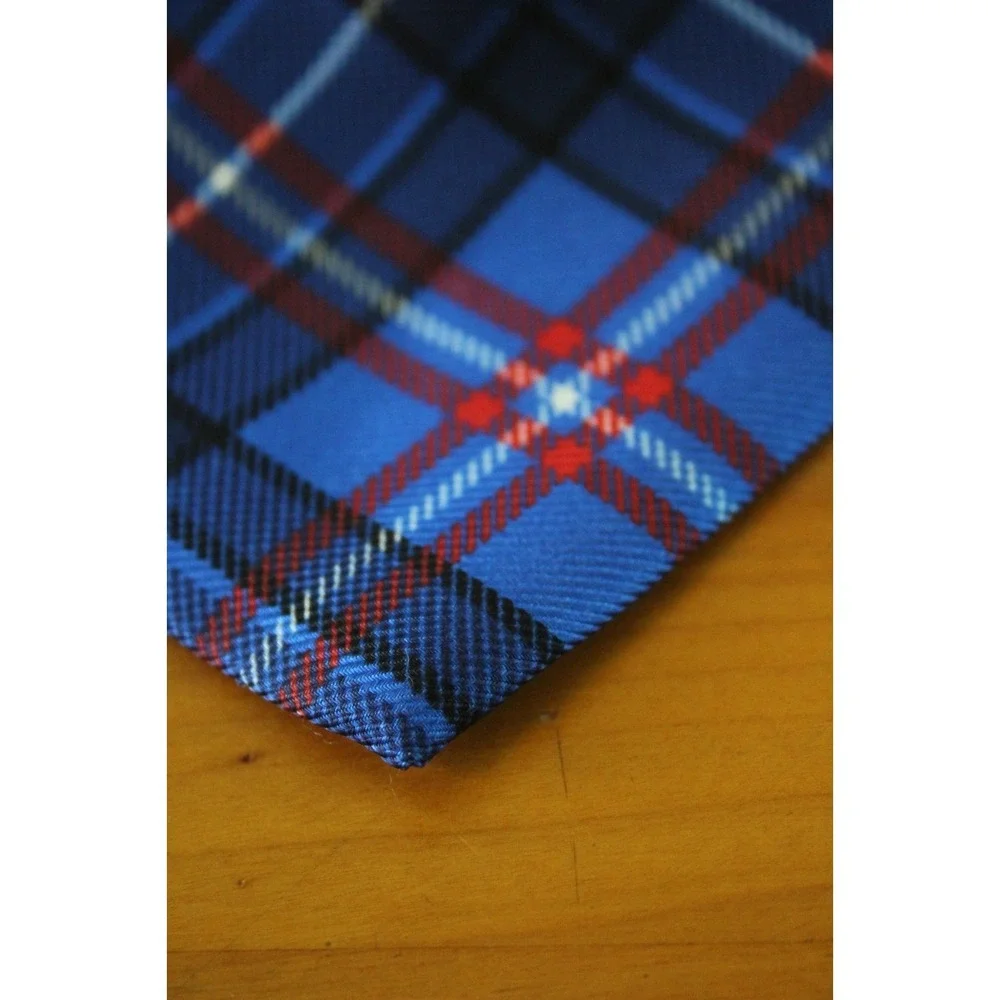 CANTINI FIRENZE Handmade Italy Silk Tie Blue Red Black Plaid Mens Necktie